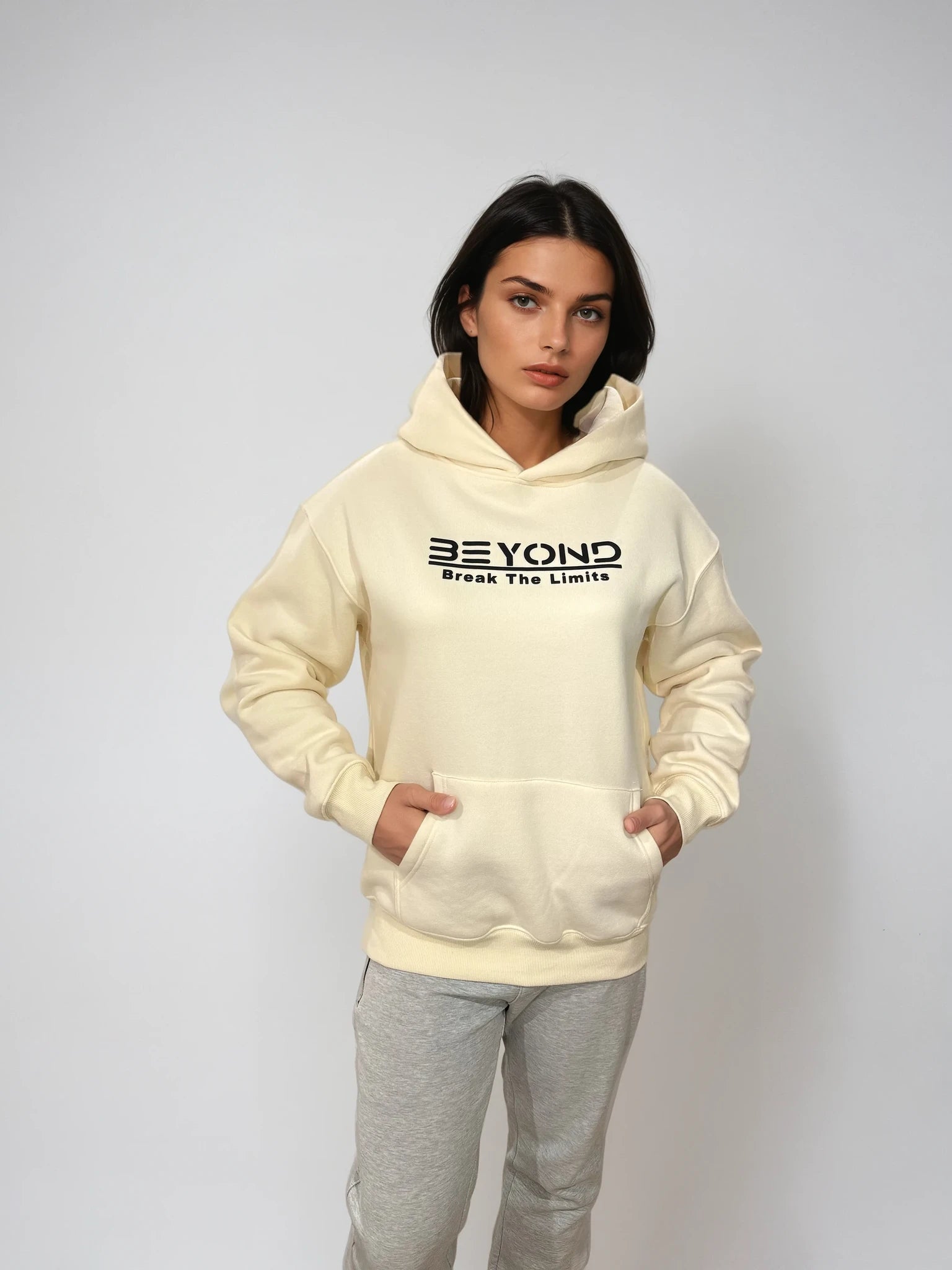 Beyond Elite Hoodie Apricot - Lifestyle View