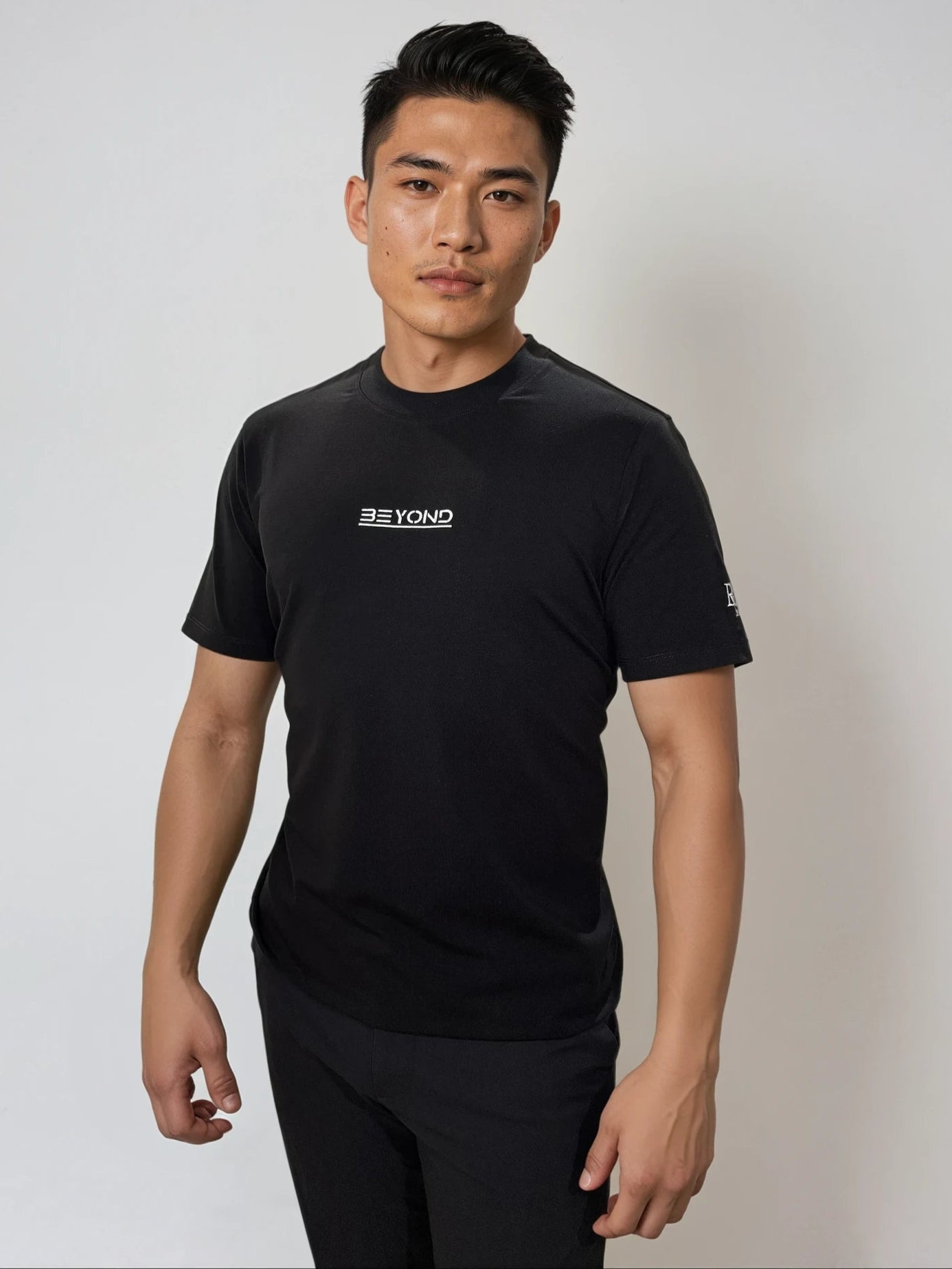 Performance Tee Phantom Black - Front view athletic wear